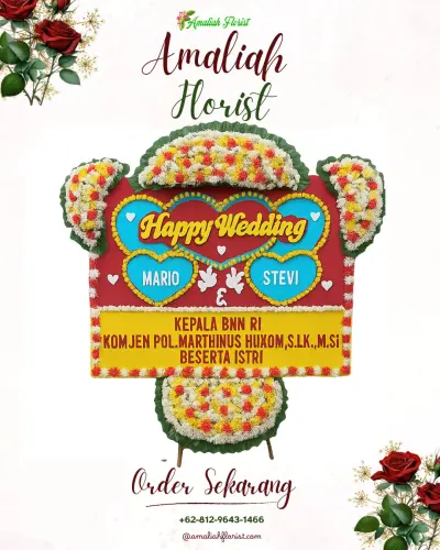 Karangan Papan Bunga Pernikahan di Caringin Wetan